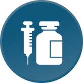 ICON: Medicine vial and syringe