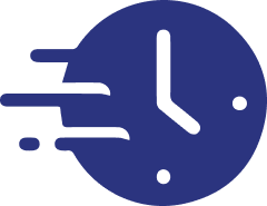 ICON: Clock face with lines to indicate motion